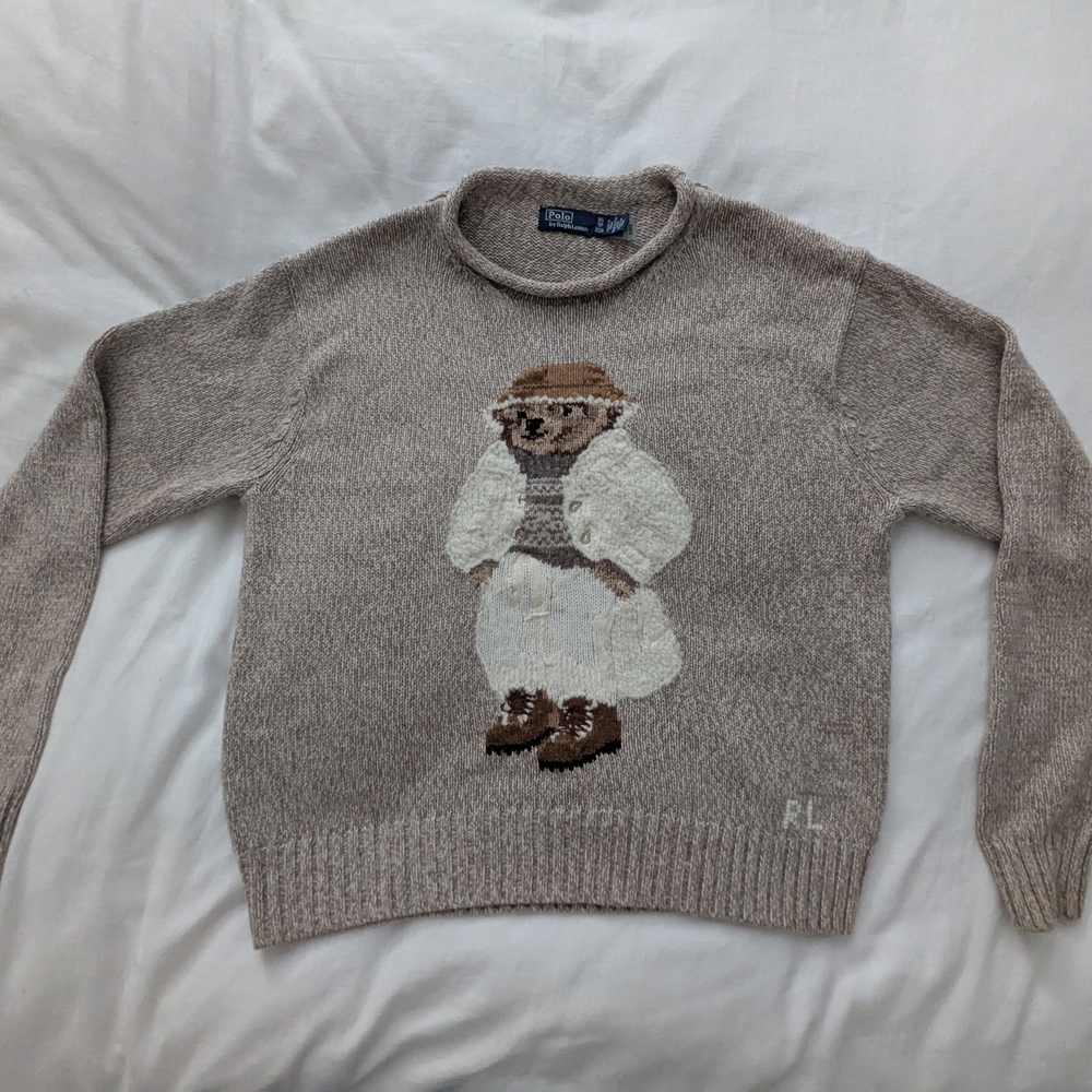 Ralph Lauren Beige Bear Sweater